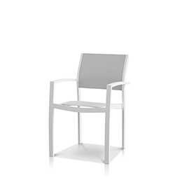 Dining Arm Chair Tex White Frame / Cloud Gray Sling